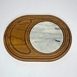 DOLPHIN Teakwood Cutting  Cheese Board Charcuterie Tray Marble Serving Platter